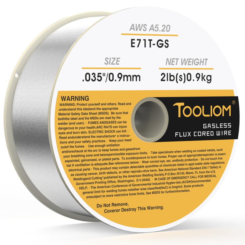TOOLIOM E71T-GS .035"" Diameter 2-Pound Spool Flux Core Self-shielded Carbon Steel MIG Welding Wire - Image 1